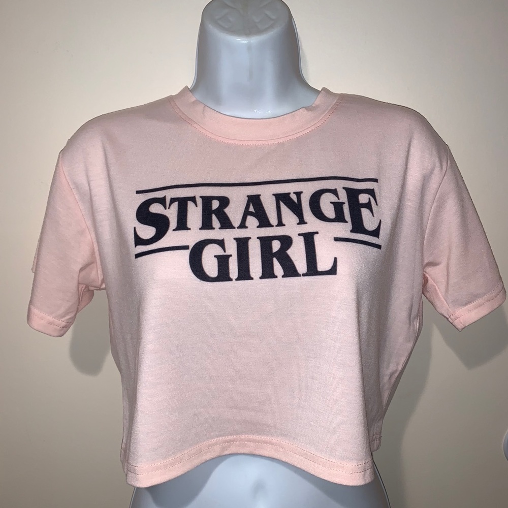 Strange Girl Pink Crop Tee